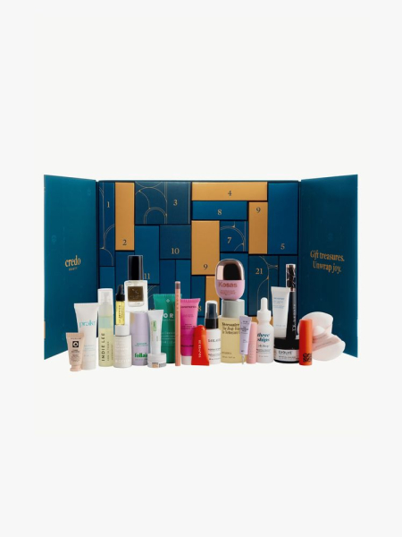 Credo Beauty Vault Collection in branded components on a light gray background