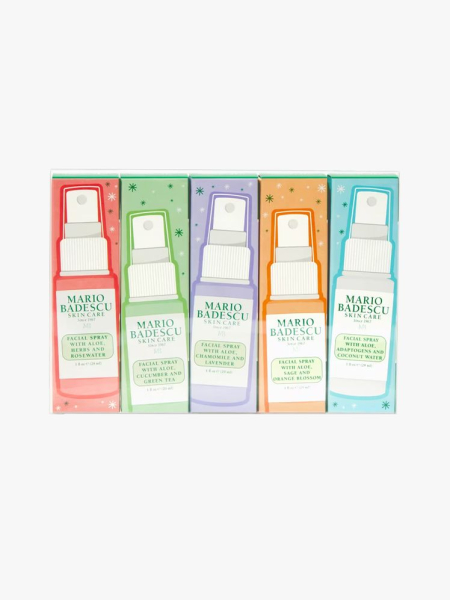 Mario Badescu Mini Mist Collection in branded components on a light gray background
